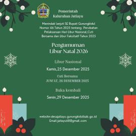 Pengumuman Libur Natal Kalurahan Jatiayu